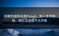 网曝热搜网本周Pixivel，惊人真相揭秘，网红丑闻细节太炸裂