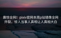 震惊全网！pixiv官网本周p站镜像全网炸裂，惊人当事人真相让人真相大白