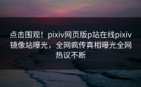 点击围观！pixiv网页版p站在线pixiv镜像站曝光，全网疯传真相曝光全网热议不断