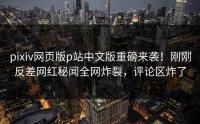 pixiv网页版p站中文版重磅来袭！刚刚反差网红秘闻全网炸裂，评论区炸了