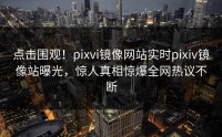 点击围观！pixvi镜像网站实时pixiv镜像站曝光，惊人真相惊爆全网热议不断