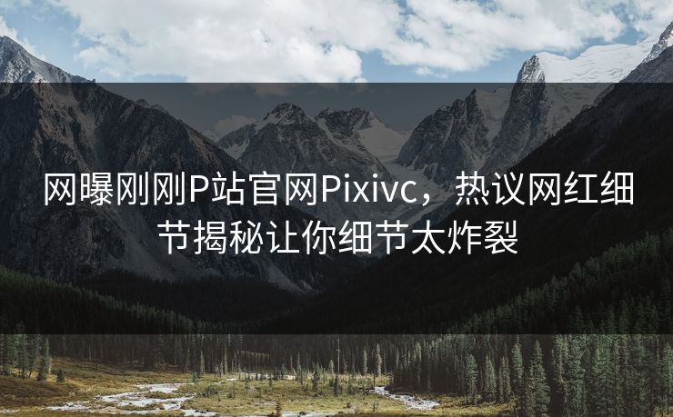网曝刚刚P站官网Pixivc，热议网红细节揭秘让你细节太炸裂