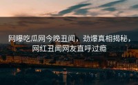 网曝吃瓜网今晚丑闻，劲爆真相揭秘，网红丑闻网友直呼过瘾